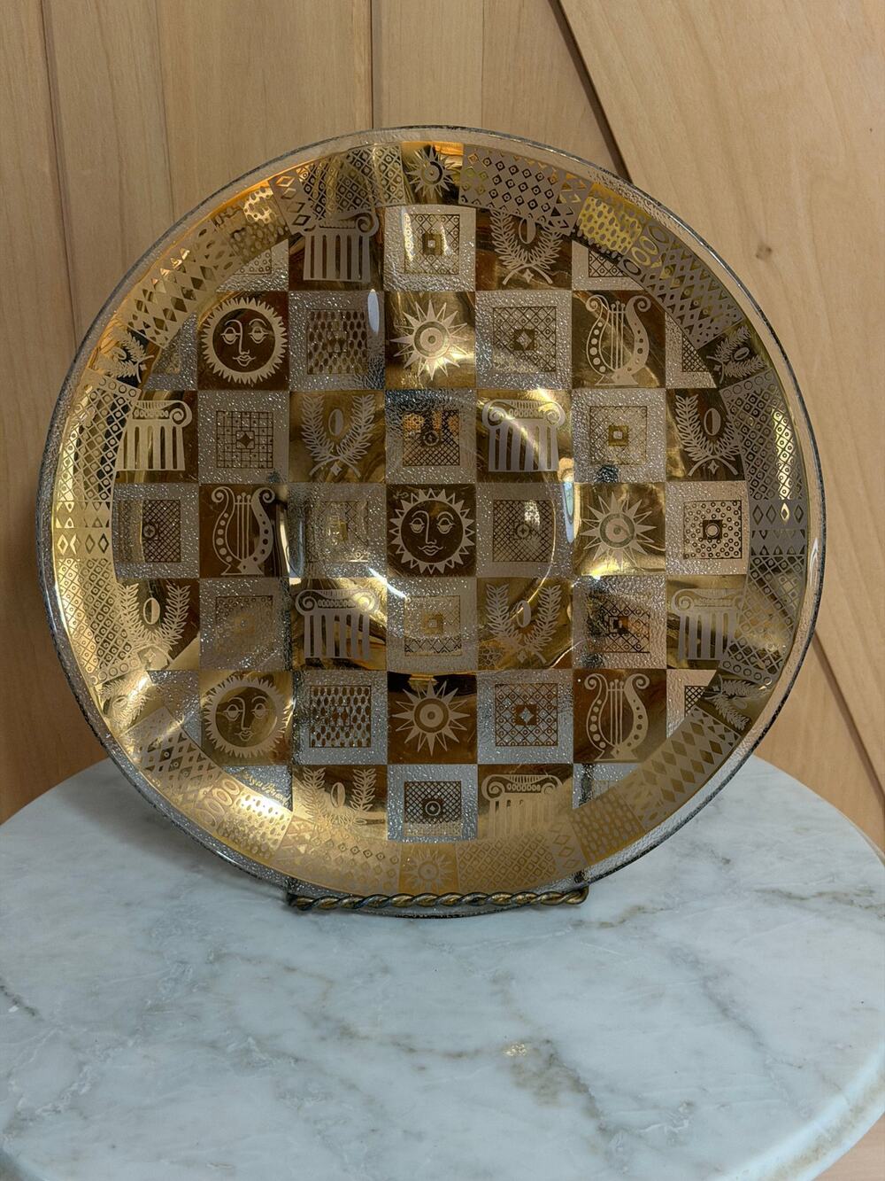 Vintage Georges Briard MCM Celestial Gold Overlay Divided Serving Platter